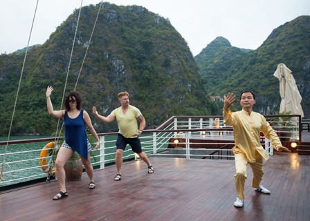 Halong Bay – Hanoi: Join the Tai Chi class, admire the sunrise, and go kayaking or swimming in the Ao Ech region. (B, L)
